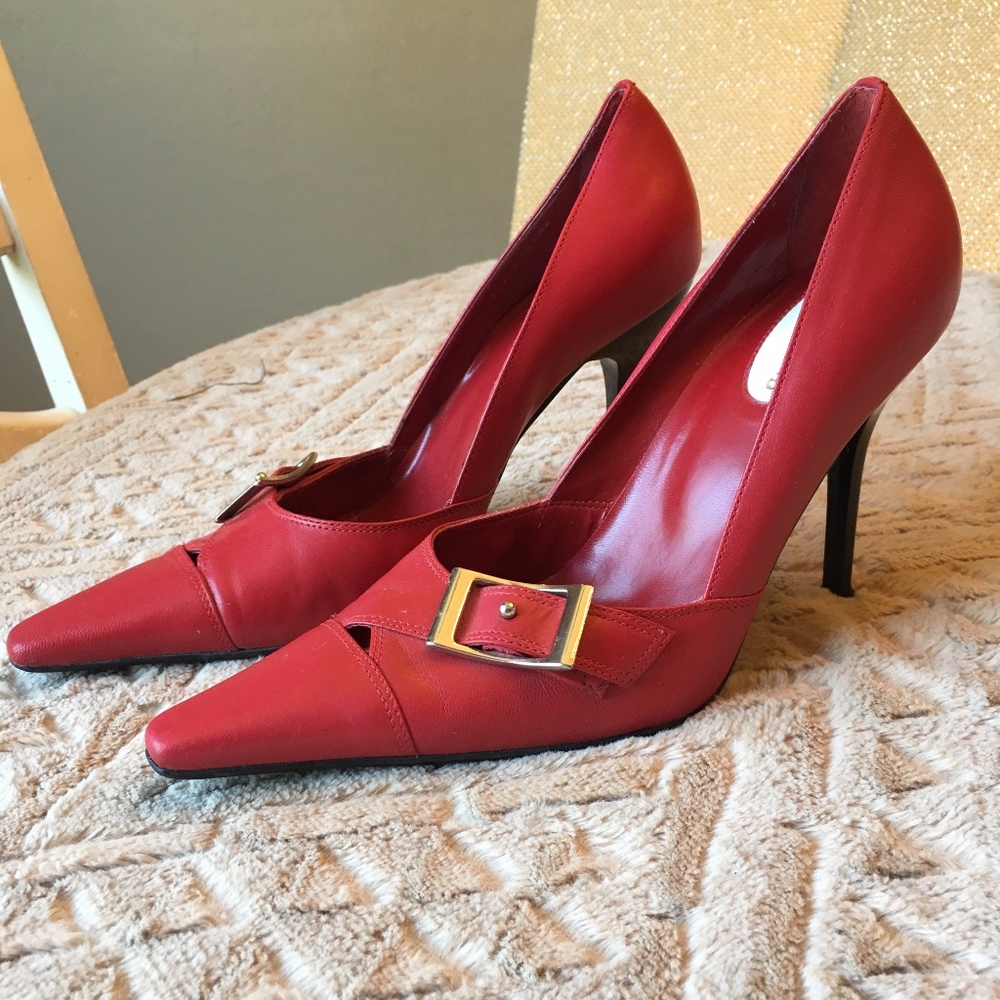River Island Red Heel with Buckle Detail